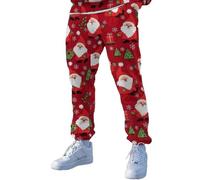 pvucpot Pantalon Sport Homme Pantalon de Noel Homme Hip Hop Grande Taille Jogging Training Travail Activewear Long Sweatpants 3D Imprimé Casual Slim Fit Confortable Pants Poches Mode Sportswear
