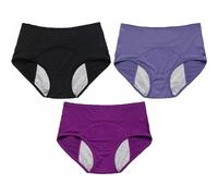 pvucpot Perioden Unterwäsche Damen, Periodenunterschwäsche Starke Blutung Hohe Taille Periodenslip Weiche Unterhosen Damen 3er Pack