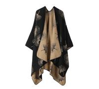 pvucpot Poncho Châle Femme Écharpe Cape Épaissie Elégant Chaud Hiver Grand Taille Foulard Chaud Ouverture Cachemire d'imitation Douce Châle