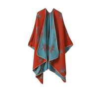 pvucpot Poncho Châle Femme Écharpe Cape Épaissie Elégant Chaud Hiver Grand Taille Foulard Chaud Ouverture Cachemire d'imitation Douce Châle