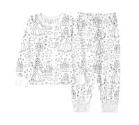 pvucpot Pyjama à Colorier pour Enfant, Pyjama A Colorier Enfant, Ensemble Lavable avec Motifs à Personnaliser, Activité Créative DIY, Cadeau Garçons et Filles, Personnalisable Peindre Personnalisé