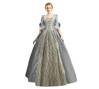 pvucpot Robe de bal pour femme Marie-Antoinette de la Renaissance avec imprimé floral médiéval et victorien - Costume d'Halloween