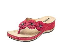 pvucpot Sandale Plateforme Femme Été Tongs Confort Rétro Compensé Slip on Sandales de Plage Semelle Epaisse Antidérapantes à Bout Ouvert pour Femmes Nu pied Pantoufles Chaussons Sandales Plage