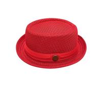 pvucpot Summer Breathable Mesh Pork Pie Hat for Men Women, Lightweight Foldable Short Brim Fedora Trilby Bowler Cap, Packable UV Sun Protection Jazz Hats for Beach Outdoor Travel
