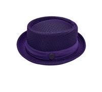 pvucpot Summer Breathable Mesh Pork Pie Hat for Men Women, Lightweight Foldable Short Brim Fedora Trilby Bowler Cap, Packable UV Sun Protection Jazz Hats for Beach Outdoor Travel
