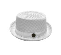 pvucpot Summer Breathable Mesh Pork Pie Hat for Men Women, Lightweight Foldable Short Brim Fedora Trilby Bowler Cap, Packable UV Sun Protection Jazz Hats for Beach Outdoor Travel
