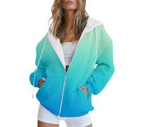 pvucpot Sweats à Capuche Zippé Femmes Imprimé Sweat-Shirt Molletonnés Décontractés À Manches Longues Pulls Hauts De Sport Lâche Tenues d'automne d'hiver Y2k Vêtements avec Poches