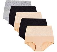 pvucpot Unterhosen Damen 5er Pack, Baumwolle Hohe Taille Unterwäsche, Hipster Stretch Atmungsaktive Panties für Frauen (L-3XL)