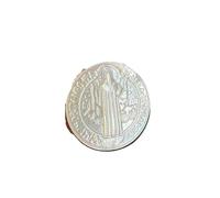 PVUVTNAHW 10 pièces 20mm naturel San Benito nacre coquille médailles religieuses croix for bijoux à bricoler soi-même(San Benito)