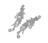 PVUVTNAHW 5 paires de dentelles appliquées en polyester doré et argenté, largeur 0,5 cm, for la confection de costumes et accessoires textiles à coudre ou à réaliser soi-même.(Silver)