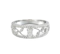 PVUVTNAHW Alliances for femmes en argent sterling 925, 0,65 carat, diamant ovale 3 x 5 mm, moissanite complète, 0,3 carat(7)