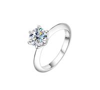 PVUVTNAHW Alliances for femmes en argent sterling 925 et or blanc 18 carats avec moissanite couleur D 1 carat(SILVER,9)