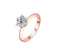 PVUVTNAHW Alliances for femmes en argent sterling 925 et or blanc 18 carats avec moissanite couleur D 1 carat(Rose gold,7.5)