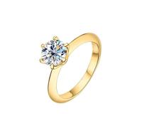 PVUVTNAHW Alliances for femmes en argent sterling 925 et or blanc 18 carats avec moissanite couleur D 1 carat(Gold,4)
