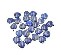 PVUVTNAHW Assortiment de pendentifs en pierre naturelle, 20mm, en forme de cœur, en Agate rayée, breloques for la fabrication de bijoux, 50 pièces(Lapis lazuli)