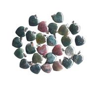 PVUVTNAHW Assortiment de pendentifs en pierre naturelle, 20mm, en forme de cœur, en Agate rayée, breloques for la fabrication de bijoux, 50 pièces(Natural india onyx)