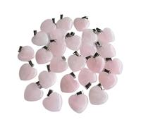 PVUVTNAHW Assortiment de pendentifs en pierre naturelle, 20mm, en forme de cœur, en Agate rayée, breloques for la fabrication de bijoux, 50 pièces(Rose quartz stone)