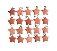 PVUVTNAHW Assortiment de pendentifs en pierre naturelle rayée, Agate étoile, breloques for la fabrication de bijoux à faire soi-même, 50 pièces/lot(Gold sand stone)