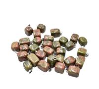 PVUVTNAHW Assortiment de pendentifs tendance en pierre naturelle, mélange de formes irrégulières, bijoux à breloques, 50 pièces(Unakite)