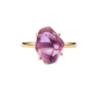 PVUVTNAHW Bague ajustable en argent sterling 925 avec améthyste rose naturelle, couleur or, bijou romantique for femme