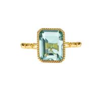 PVUVTNAHW Bague ajustable en argent sterling 925 avec améthyste verte, style simple, for femme