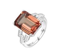 PVUVTNAHW Bague cocktail ajustable en argent sterling 925 avec diamant taille émeraude simulé à changement de couleur de 6 carats