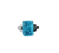 PVUVTNAHW Bague cocktail en argent sterling 925 avec tourmaline nano artificielle Paraiba 6 carats en forme d'émeraude for femme