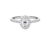 PVUVTNAHW Bague de fiançailles en argent sterling 925 avec halo de moissanite taille ovale 1 ct for femme(5.75)