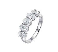 PVUVTNAHW Bague de mariage en argent sterling 925 avec moissanite scintillante de 4 x 6 mm for femme, taille ovale(8)
