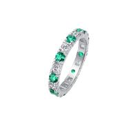 PVUVTNAHW Bague en argent S925 avec émeraudes vertes alternées en moissanite, design haut de gamme for femme(7)