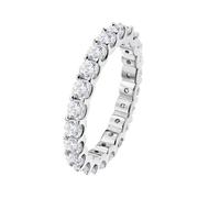 PVUVTNAHW Bague en argent sterling 925 avec diamants et moissanite de 2 mm et 3 mm, for femme, bijou de mariage(2mm each stone,8)