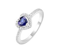 PVUVTNAHW Bague en argent sterling 925 avec saphir bleu créé par Love Heart for femme, bijou de fête raffiné for mariage(6)