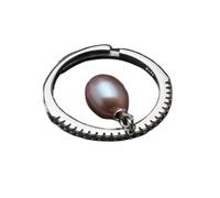 PVUVTNAHW Bague en perles d'eau douce naturelles en argent sterling 925, ajustable, for femme, maman, épouse, anniversaire(Purple)