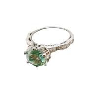 PVUVTNAHW Bague ethnique en argent S925 avec moissanite bleu sarcelle 1 carat, bijou for femme, idéal for un anniversaire ou une fête(7)