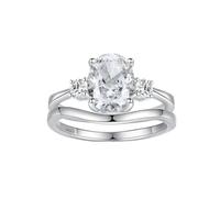 PVUVTNAHW Bague for femme en moissanite ovale de 2,0 ct, 7 x 9 mm, diamants de laboratoire, bijoux de fiançailles et de mariage(8)