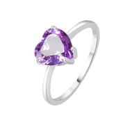 PVUVTNAHW Bague solitaire en argent sterling 925 avec cœur naturel 1 carat et améthyste 2 carats for femme(6)