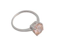 PVUVTNAHW Bague solitaire en argent sterling 925 avec morganite taille rose octogonale 2 carats et oxyde de zirconium rose for femme(7)