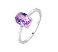 PVUVTNAHW Bague solitaire en argent sterling 925 avec pierre de naissance, grenat, citrine, améthyste, péridot, topaze bleu ciel, 1,45 ct(Natural Amethyst,6)