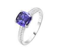 PVUVTNAHW Bague solitaire en argent sterling 925 avec saphir synthétique nano-émeraude et tanzanite de 2,22 ct, for femme, idéale for les fêtes quotidiennes(9)