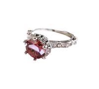 PVUVTNAHW Bague vintage en argent S925 avec moissanite rouge 1 carat, bijou raffiné for femme, idéal for un anniversaire ou une fête(8)