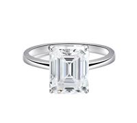 PVUVTNAHW Bagues de mariage for femmes en argent sterling 925, couleur D, 4 carats, taille émeraude, 8 x 10 mm, moissanite, bijoux de fête(7)