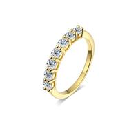 PVUVTNAHW Bagues de mariage scintillantes en moissanite for femmes, en argent sterling 925, bijoux de fiançailles et de mariée(Gold,8)