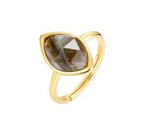 PVUVTNAHW Bagues en argent sterling massif S925 for femmes, pierres précieuses naturelles en labradorite, or véritable, bijoux réglables