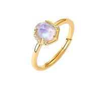 PVUVTNAHW Bagues redimensionnables en argent sterling 925 for femmes, bijoux classiques en pierre de lune naturelle, aigue-marine et zircon(Aquamarine Ring)