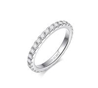 PVUVTNAHW Bagues scintillantes en argent sterling 925, 1 rangée de diamants en moissanite de 2 mm, for femmes, bijoux de fiançailles(7)