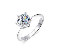 PVUVTNAHW Bagues scintillantes en moissanite de 0,5 à 3 carats for femmes, couleur blanche 18 carats, argent sterling 925, mariage(Silver-0.5 carat,4)
