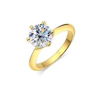PVUVTNAHW Bagues scintillantes en moissanite de 0,5 à 3 carats for femmes, couleur or 18 carats, argent sterling 925, mariage(Gold-0.5 carat,9.5)