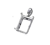 PVUVTNAHW Base de pendentif carrée 4 * 6-13x18mm, réglage Simple à 8 griffes, résultats de bijoux en argent S925 à faire soi-même(13x18mm)