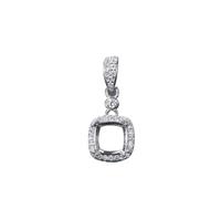 PVUVTNAHW Base de pendentif coussin en argent 925, 6-12mm réglable, bijoux à bricoler soi-même, élégance minimaliste, fait à la main for de superbes accessoires(9x9mm)