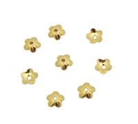 PVUVTNAHW Bouchons de perles de fleurs en argent Sterling 925, 10 pièces, capuchon d'extrémité for bricolage, Bracelet, boucle d'oreille, collier, fabrication de bijoux artisanaux(Gold)